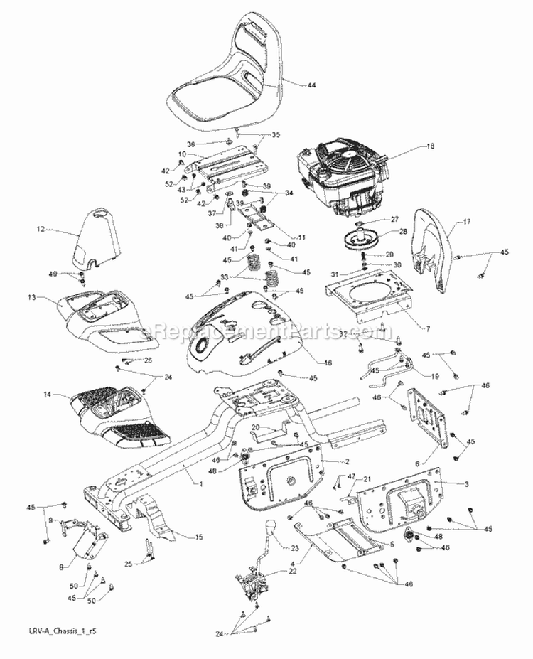 Chassis_Enclosures Diagram and Parts List for WE261 2011-11 - 96028000102 Weed Eater Lawn Tractor